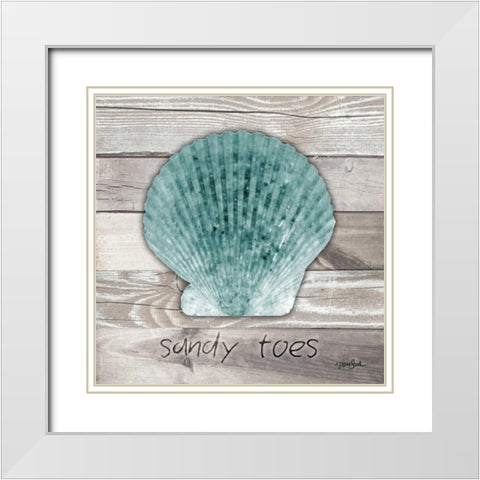 Sandy Toes White Modern Wood Framed Art Print with Double Matting by Stimson, Diane