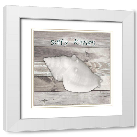 Salty Kisses White Modern Wood Framed Art Print with Double Matting by Stimson, Diane