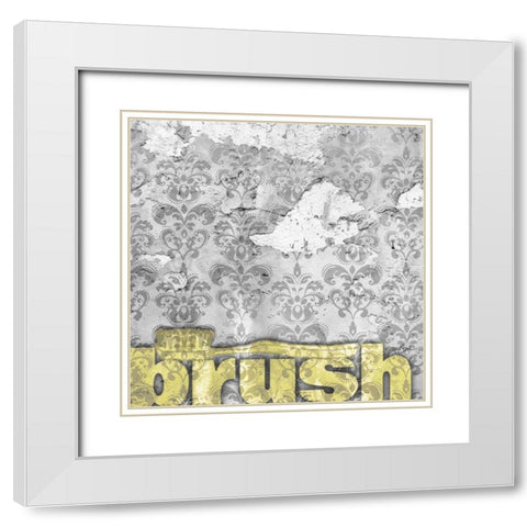 Brush White Modern Wood Framed Art Print with Double Matting by Stimson, Diane