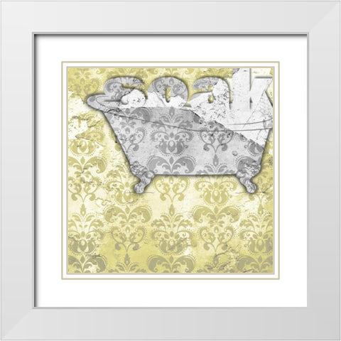 Soak White Modern Wood Framed Art Print with Double Matting by Stimson, Diane
