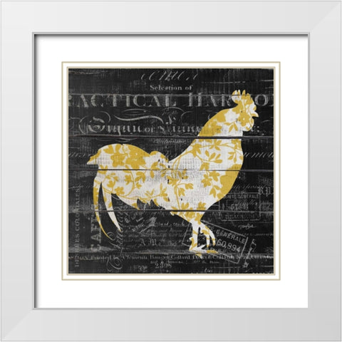 Le Coq 1 White Modern Wood Framed Art Print with Double Matting by Stimson, Diane