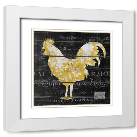 Le Coq 2 White Modern Wood Framed Art Print with Double Matting by Stimson, Diane
