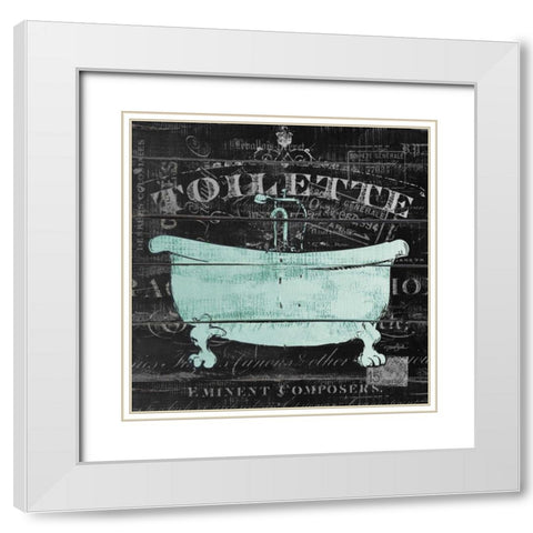 Toilette White Modern Wood Framed Art Print with Double Matting by Stimson, Diane