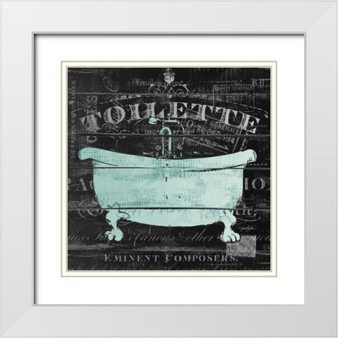Toilette White Modern Wood Framed Art Print with Double Matting by Stimson, Diane