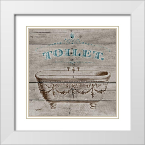 Toilet White Modern Wood Framed Art Print with Double Matting by Stimson, Diane