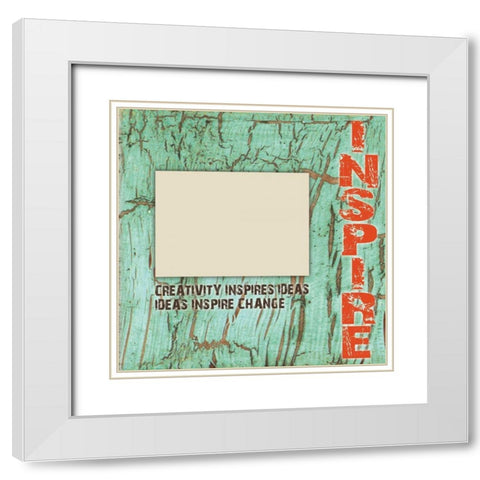 Inspire Grunge White Modern Wood Framed Art Print with Double Matting by Stimson, Diane