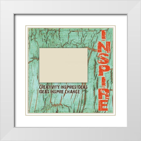 Inspire Grunge White Modern Wood Framed Art Print with Double Matting by Stimson, Diane