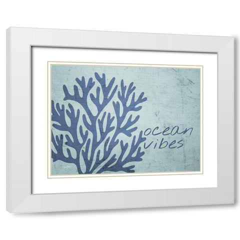 Ocean Vibes White Modern Wood Framed Art Print with Double Matting by Stimson, Diane