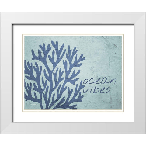 Ocean Vibes White Modern Wood Framed Art Print with Double Matting by Stimson, Diane