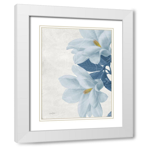 Magnolia Blues 2 White Modern Wood Framed Art Print with Double Matting by Stimson, Diane