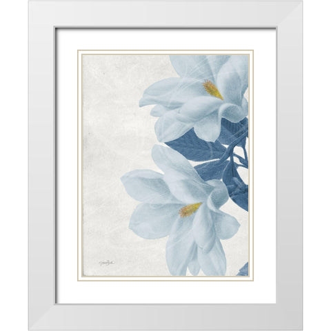 Magnolia Blues 2 White Modern Wood Framed Art Print with Double Matting by Stimson, Diane