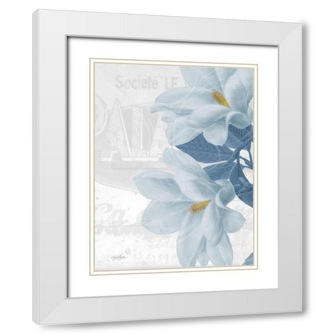 Magnolia Blues 2 White Modern Wood Framed Art Print with Double Matting by Stimson, Diane