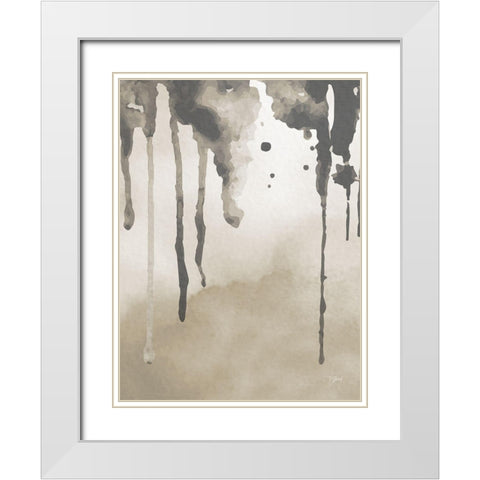 Neutral Abstract 1 White Modern Wood Framed Art Print with Double Matting by Stimson, Diane