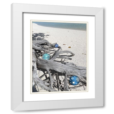 Driftwood Ornaments White Modern Wood Framed Art Print with Double Matting by Stimson, Diane