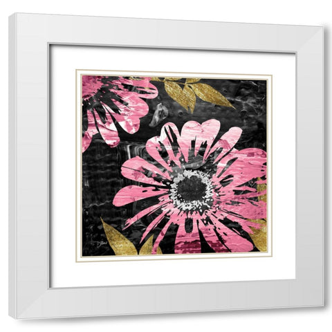 Black Rose 1 White Modern Wood Framed Art Print with Double Matting by Stimson, Diane