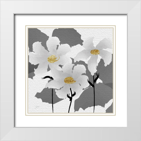 Watercolor Florals 1 White Modern Wood Framed Art Print with Double Matting by Stimson, Diane