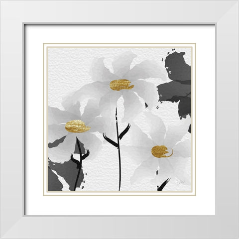 Watercolor Florals 2 White Modern Wood Framed Art Print with Double Matting by Stimson, Diane