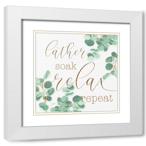 Mint Lather Soak White Modern Wood Framed Art Print with Double Matting by Stimson, Diane