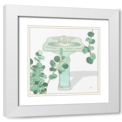 Mint Sink 1 White Modern Wood Framed Art Print with Double Matting by Stimson, Diane