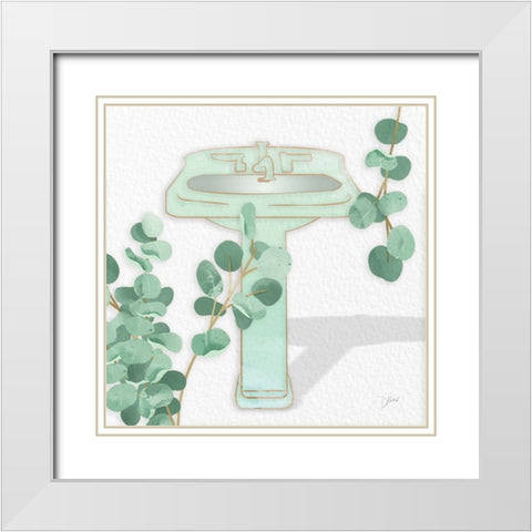 Mint Sink 1 White Modern Wood Framed Art Print with Double Matting by Stimson, Diane