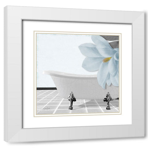Powder Bath 1 White Modern Wood Framed Art Print with Double Matting by Stimson, Diane