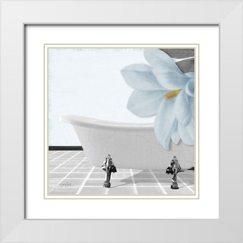Powder Bath 1 White Modern Wood Framed Art Print with Double Matting by Stimson, Diane