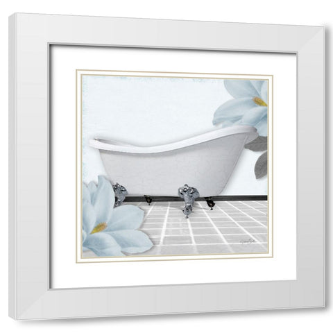 Powder Bath 2 White Modern Wood Framed Art Print with Double Matting by Stimson, Diane