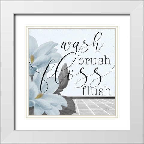 Powder Wash Brush White Modern Wood Framed Art Print with Double Matting by Stimson, Diane