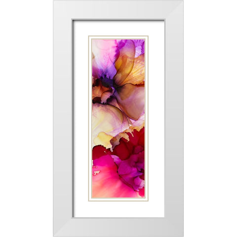 Vibrant Pink Florals 1 White Modern Wood Framed Art Print with Double Matting by Debs, Emma Catherine