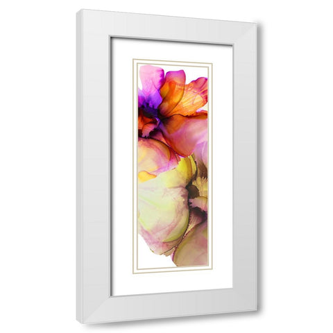 Vibrant Pink Florals 2 White Modern Wood Framed Art Print with Double Matting by Debs, Emma Catherine