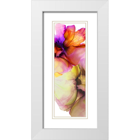 Vibrant Pink Florals 2 White Modern Wood Framed Art Print with Double Matting by Debs, Emma Catherine