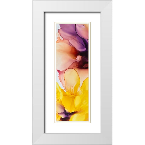 Vibrant Pink Florals 3 White Modern Wood Framed Art Print with Double Matting by Debs, Emma Catherine