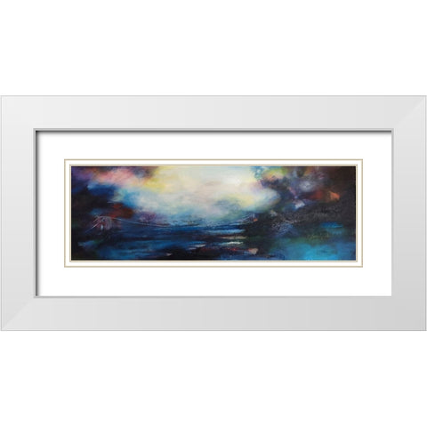 _Crossing Blue Bridge White Modern Wood Framed Art Print with Double Matting by Debs, Emma Catherine
