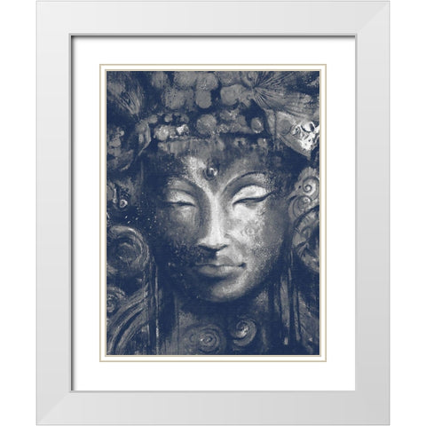 Buddha 1 White Modern Wood Framed Art Print with Double Matting by Debs, Emma Catherine