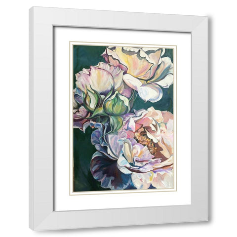 Florals White Modern Wood Framed Art Print with Double Matting by Debs, Emma Catherine