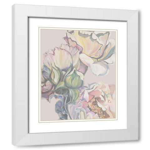 Rose Paper 2 White Modern Wood Framed Art Print with Double Matting by Debs, Emma Catherine