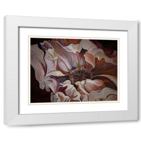 Moody Flower White Modern Wood Framed Art Print with Double Matting by Debs, Emma Catherine