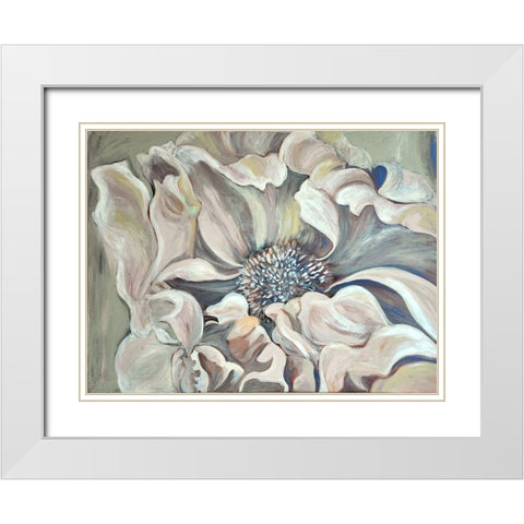 Pale Flower White Modern Wood Framed Art Print with Double Matting by Debs, Emma Catherine