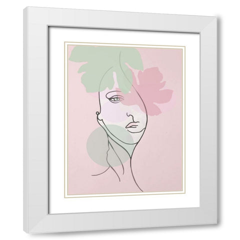 Line 5 White Modern Wood Framed Art Print with Double Matting by Debs, Emma Catherine