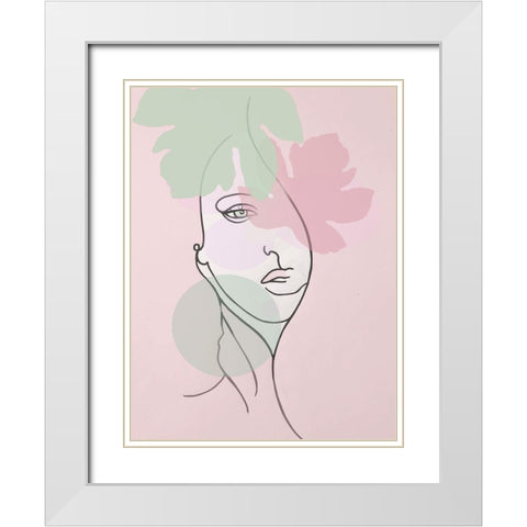 Line 5 White Modern Wood Framed Art Print with Double Matting by Debs, Emma Catherine