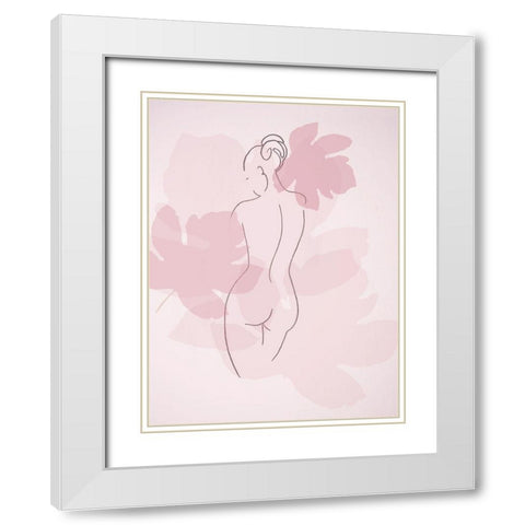 Line Figure with Figs White Modern Wood Framed Art Print with Double Matting by Debs, Emma Catherine