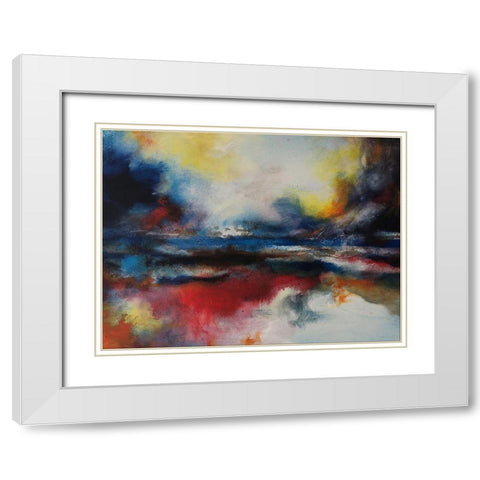 Abstract Wonder White Modern Wood Framed Art Print with Double Matting by Debs, Emma Catherine