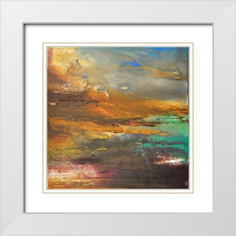 Primordial Vista 1 White Modern Wood Framed Art Print with Double Matting by Debs, Emma Catherine