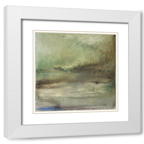 Primordial Vista 3 White Modern Wood Framed Art Print with Double Matting by Debs, Emma Catherine