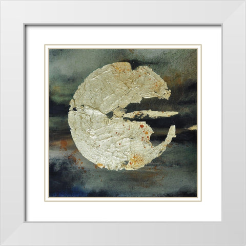 Cracked Circle White Modern Wood Framed Art Print with Double Matting by Debs, Emma Catherine