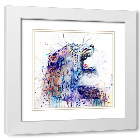 Tiger White Modern Wood Framed Art Print with Double Matting by Debs, Emma Catherine