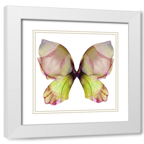 Floral Butterfly 2 White Modern Wood Framed Art Print with Double Matting by Debs, Emma Catherine
