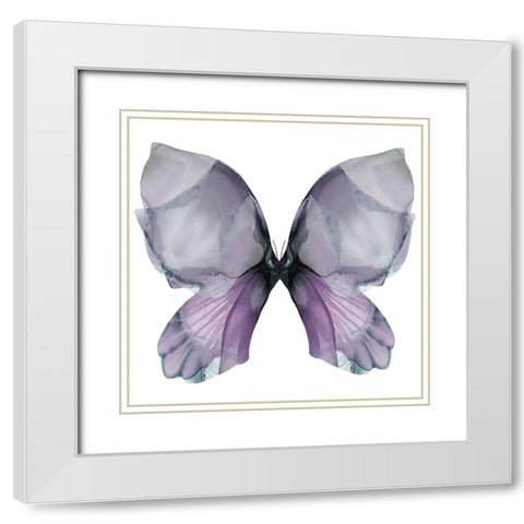 Floral Butterfly 3 White Modern Wood Framed Art Print with Double Matting by Debs, Emma Catherine
