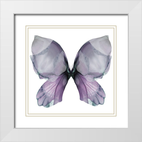 Floral Butterfly 3 White Modern Wood Framed Art Print with Double Matting by Debs, Emma Catherine