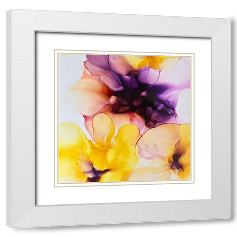 Vibrant Floral 2 White Modern Wood Framed Art Print with Double Matting by Debs, Emma Catherine